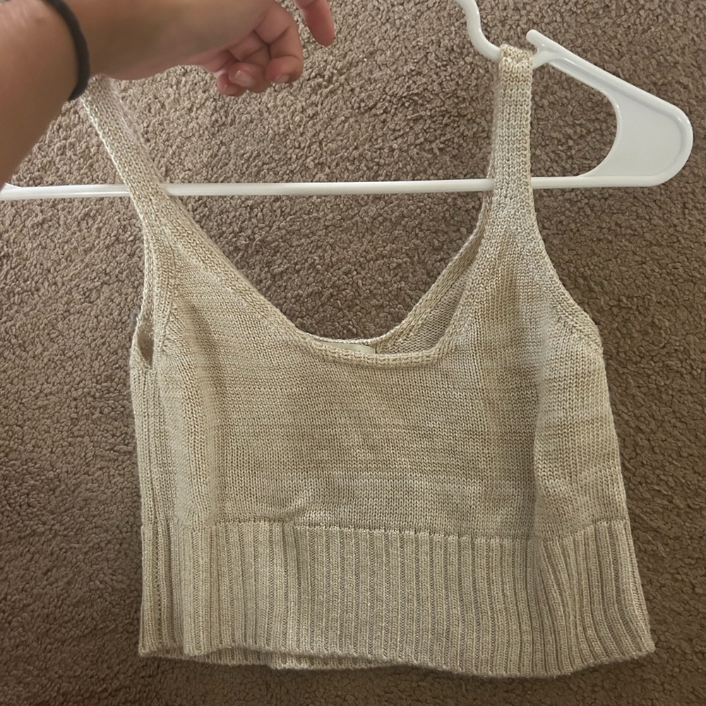 Z supply cropped crochet sweater